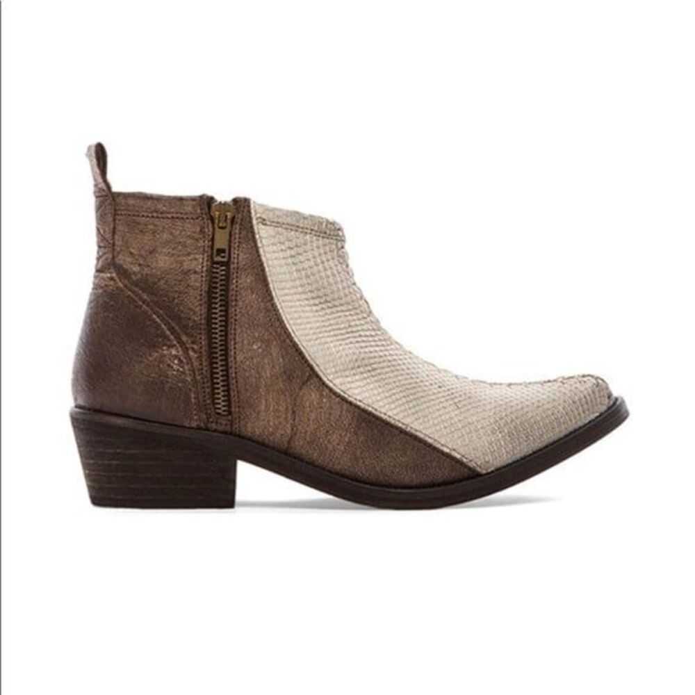 FP Flying Ranch Western Booties EU 36 US 6 Snakeskin Leather Cowgirl Boots Boho - Picture 11 of 12